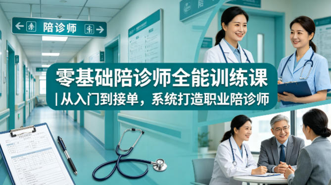 零基础陪诊师全能训练课｜从入门到接单，系统打造职业陪诊师-离锋创库