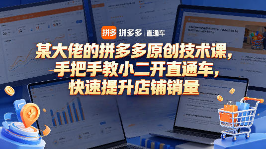 某大佬的拼多多原创技术课，手把手教小二开直通车，快速提升店铺销量-离锋创库