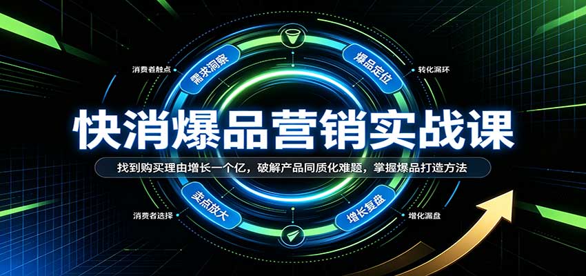 快消爆品营销实战课：找到购买理由增长一个亿，破解产品同质化难题，掌握爆品打造方法-离锋创库