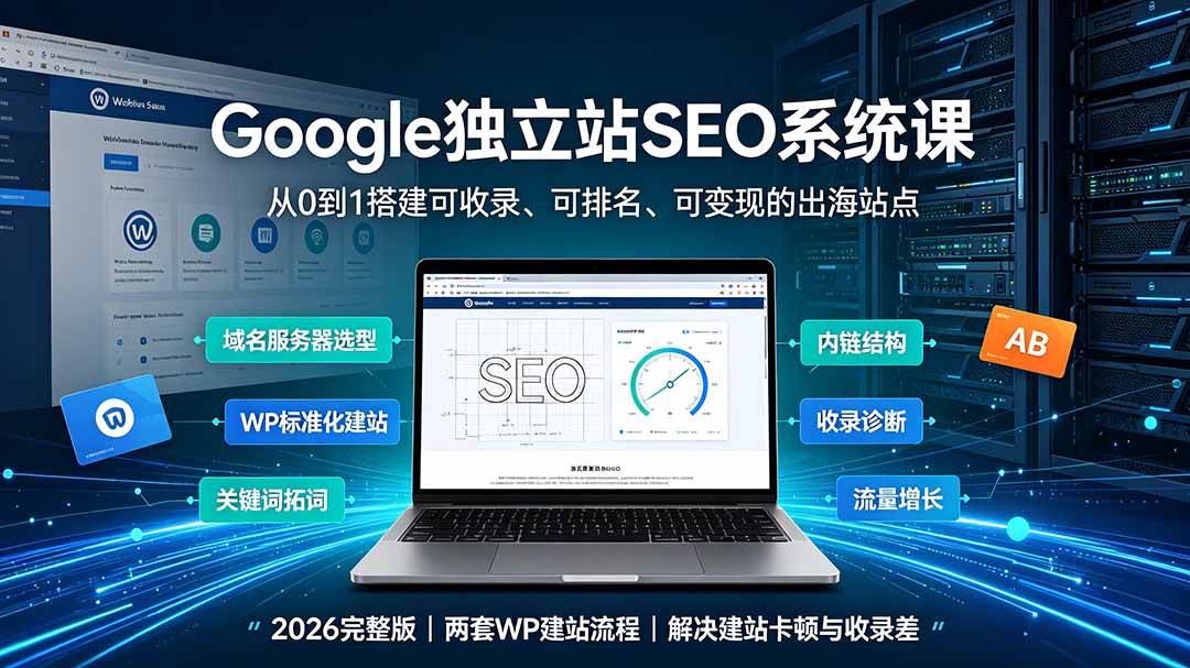 (19426期)Google独立站SEO-7月系统课:出海基建×WordPress建站×AI内容生产×站内外优化×Search Console×AdSense变现-离锋创库