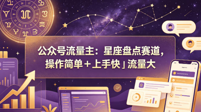 公众号流量主：星座盘点赛道，操作简单＋上手快＋流量大-离锋创库