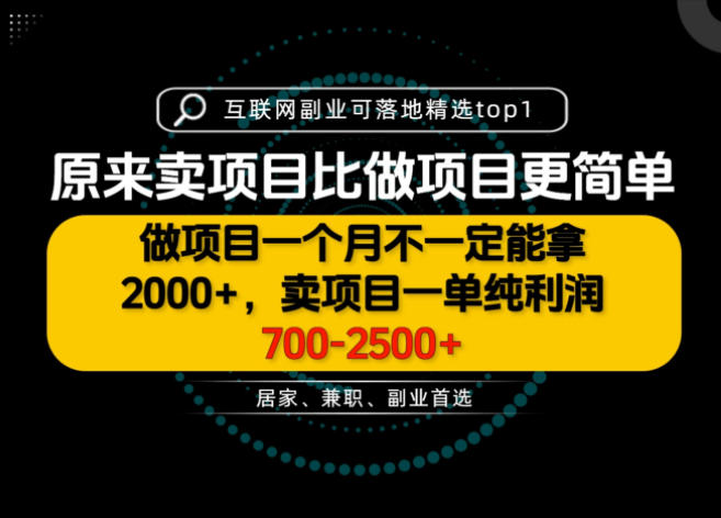 一单利润700-2.5K+，为什么我们要卖项目而不是做项目，我们普通人应该怎样开始？【揭秘】-离锋创库