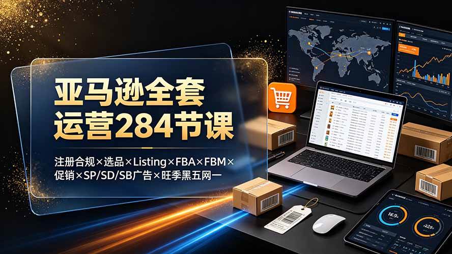 （19410期）亚马逊全套运营284节课：注册合规×选品×Listing×FBA×FBM×促销×SP/SD/SB广告×旺季黑五网一-离锋创库