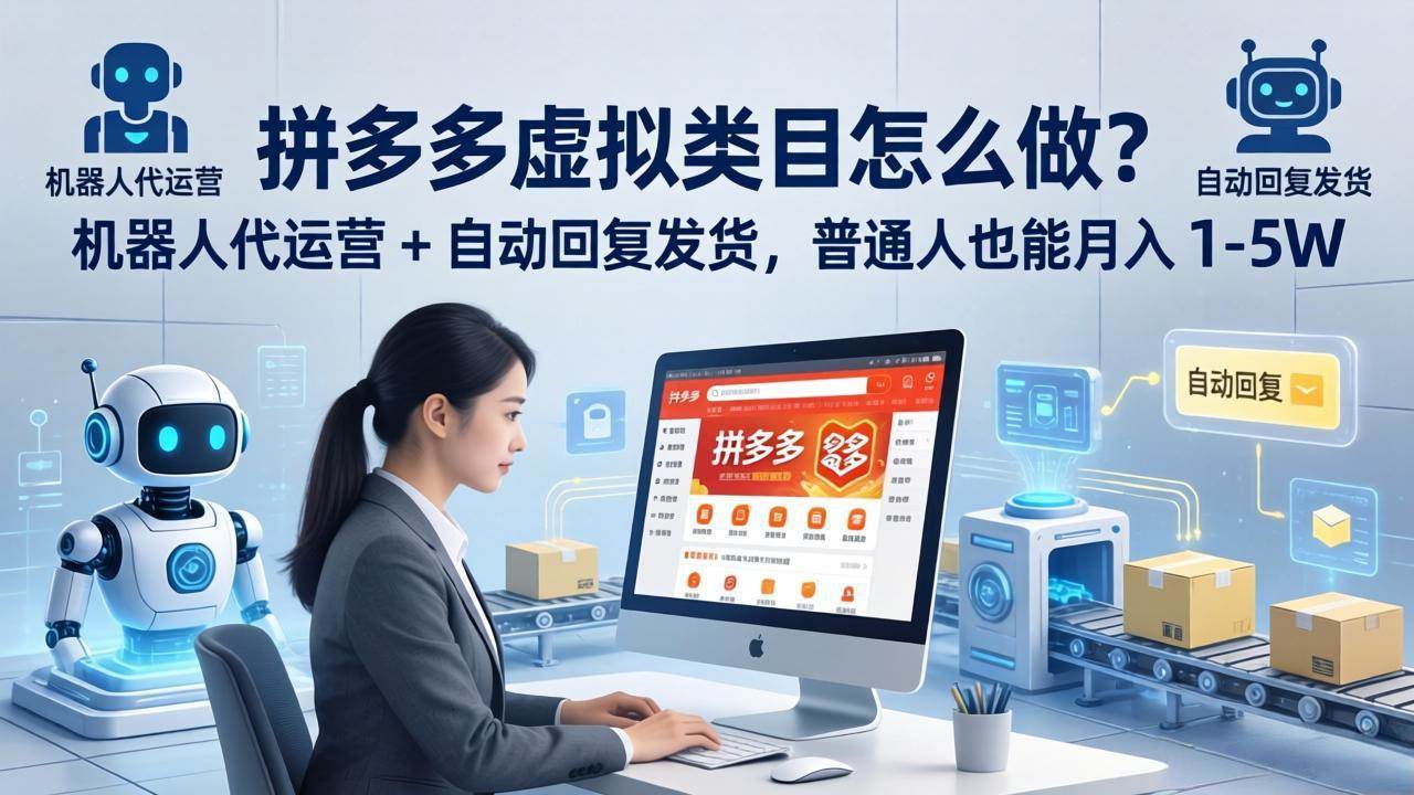 （18111期）拼多多虚拟类目怎么做？机器人代运营 + 自动回复发货，普通人也能月入 1-5W-离锋创库