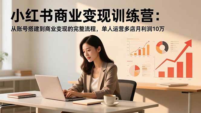 (16698期)小红书商业变现训练营:从账号搭建到商业变现的完整流程,单人运营多店月利润10万-离锋创库