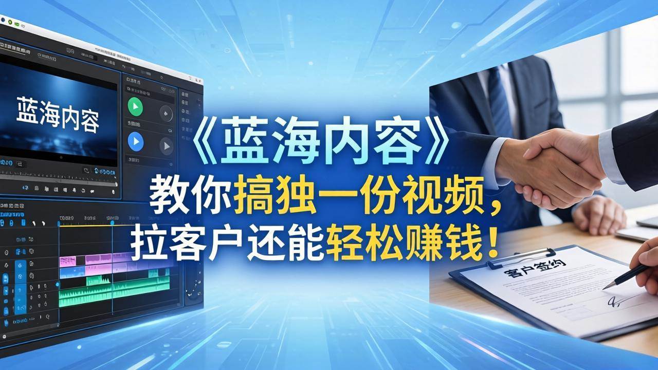 （18301期）做视频卷不动了？《蓝海内容》教你搞独一份视频，拉客户还能轻松赚钱！-离锋创库
