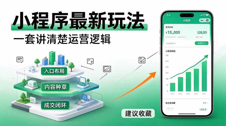 (20876期)微信小程序最新玩法 四种收益来源,单日收入400+-离锋创库