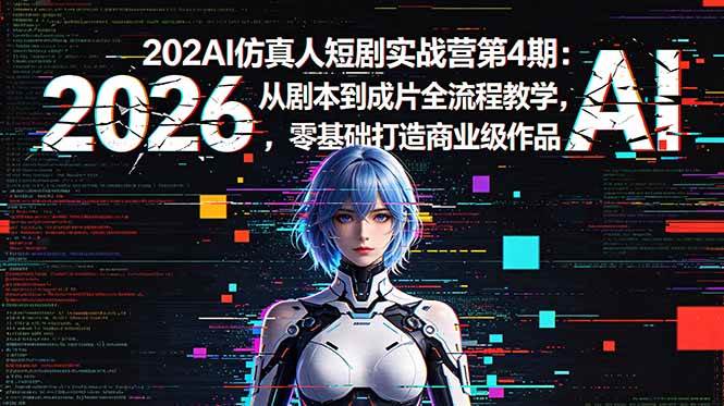 (18656期)2026AI仿真人短剧实战营第4期:从剧本到成片全流程教学,零基础打造商业级作品-离锋创库