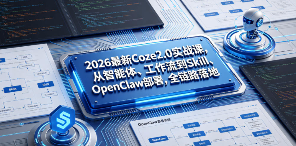 2026最新Coze2.0实战课，从智能体、工作流到Skill、OpenClaw部署，全链路落地-离锋创库