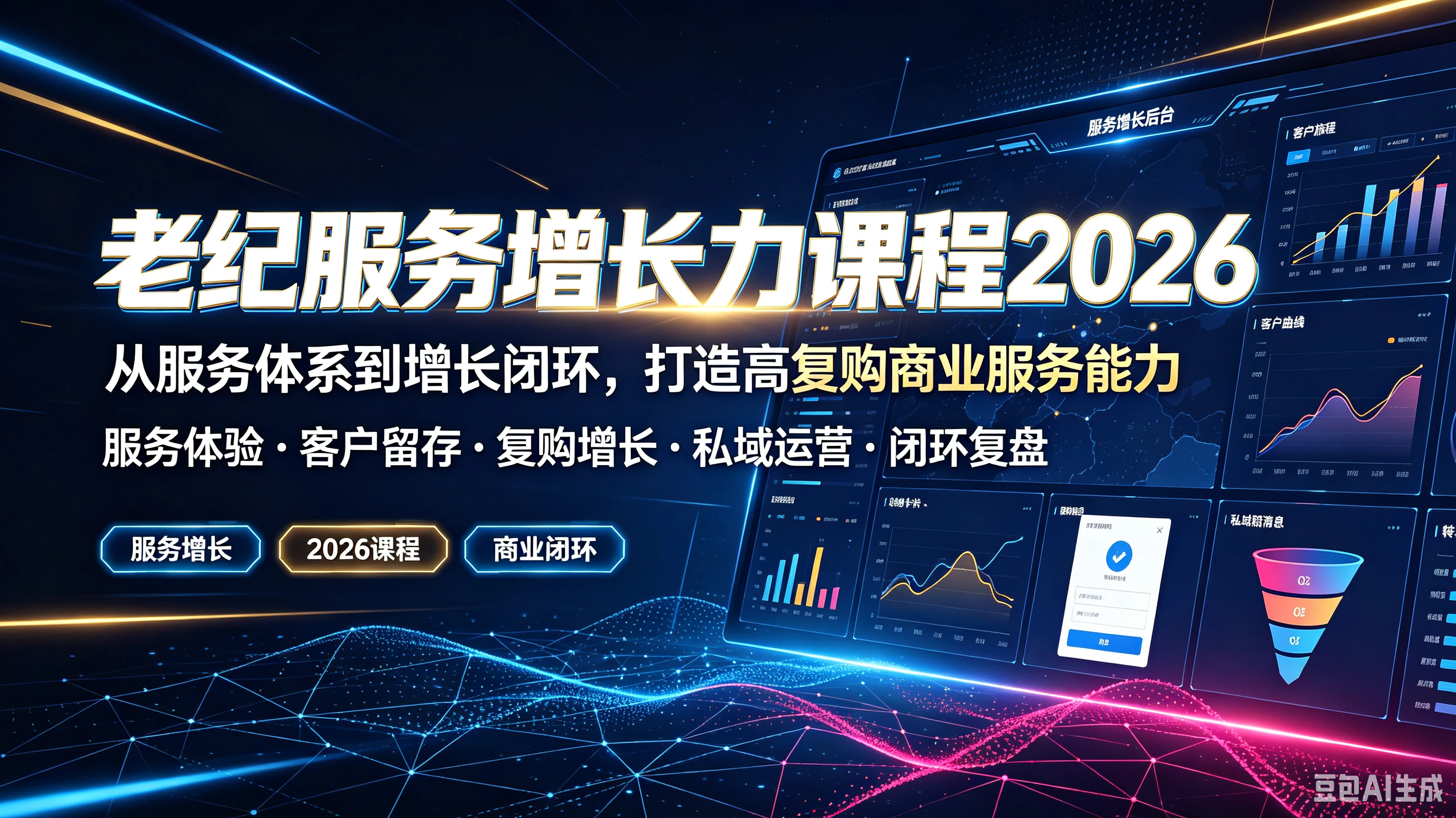 【精】老纪服务增长力课程2026，从服务体系到增长闭环，打造高复购商业服务能力，服务体验、客户留存、复购增长、私域运营、闭环复盘-离锋创库