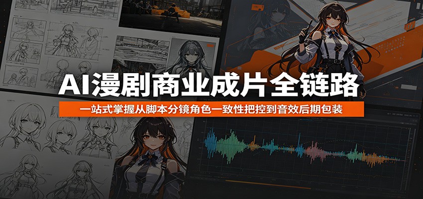 AI漫剧商业成片全链路：一站式掌握从脚本分镜角色一致性把控到音效后期包装-离锋创库