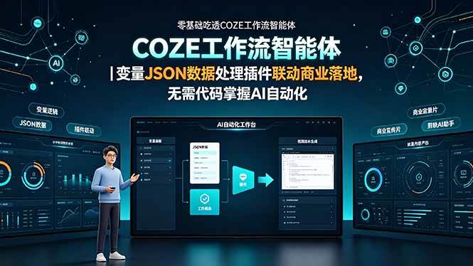 （19243期）零基础吃透COZE工作流智能体｜变量JSON数据处理插件联动商业落地，无需代码掌握AI自动化-离锋创库