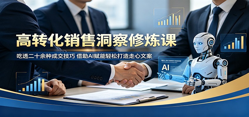高转化销售洞察修炼课:吃透二十余种成交技巧,借助AI赋能轻松打造走心文案-离锋创库