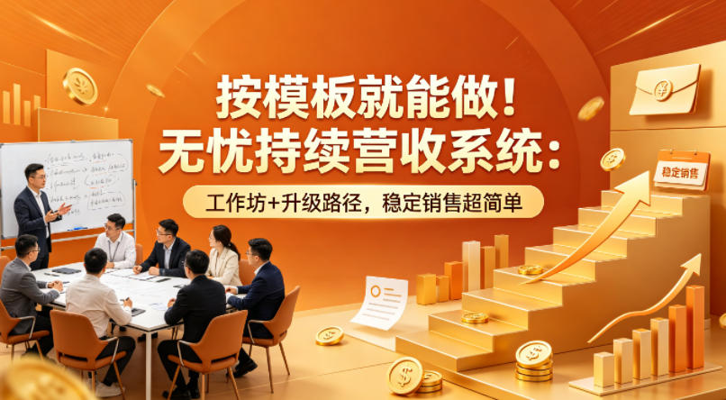 按模板就能做！无忧持续营收系统：工作坊+升级路径，稳定销售超简单【原创双语字幕】-离锋创库