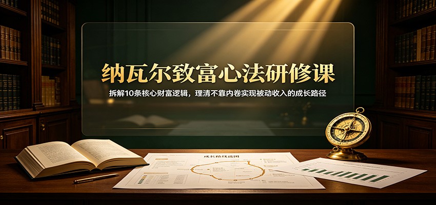 纳瓦尔致富心法研修课：拆解10条核心财富逻辑，理清不靠内卷实现被动收入的成长路径-离锋创库