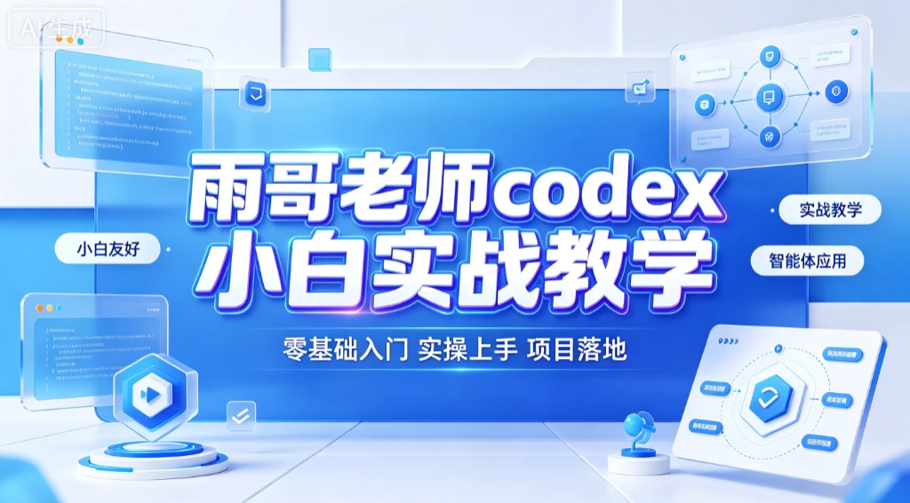 【精】雨哥老师codex小白实战教学，零基础入门实操上手、项目落地-离锋创库