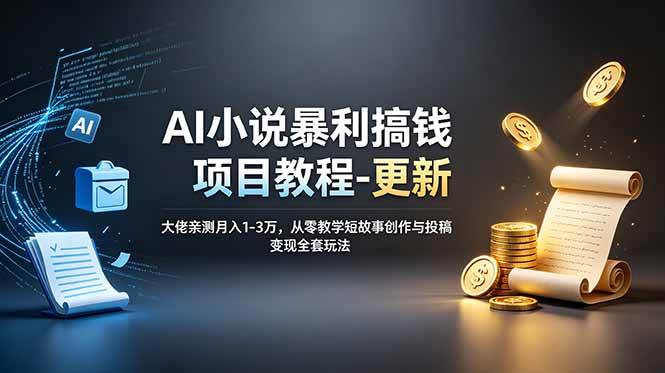 （19030期）AI小说暴利搞钱项目教程-更新，大佬亲测月入1-3万，从零教学短故事创作与投稿变现全套玩法-离锋创库
