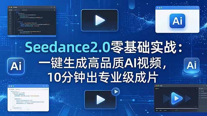 （18323期）Seedance2.0零基础实战：一键生成高品质AI视频，10分钟出专业级成片-离锋创库