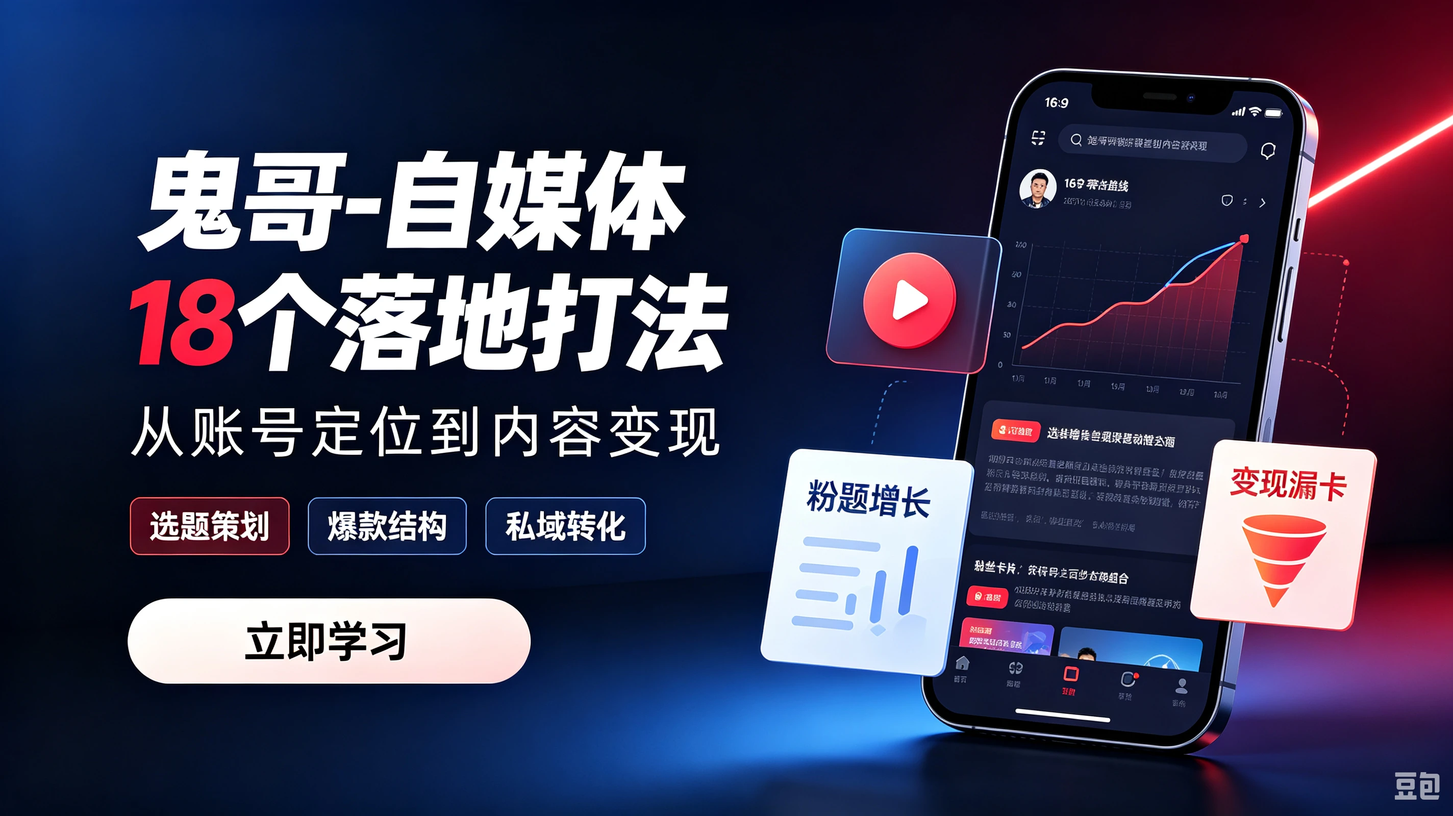 【精】鬼哥-自媒体18个落地打法,从账号定位到内容变现,选题策划、爆款结构、私域转化 【精】鬼哥-自媒体18个落地打法,从账号定位到内容变现,选题策划、爆款结构、私域转化