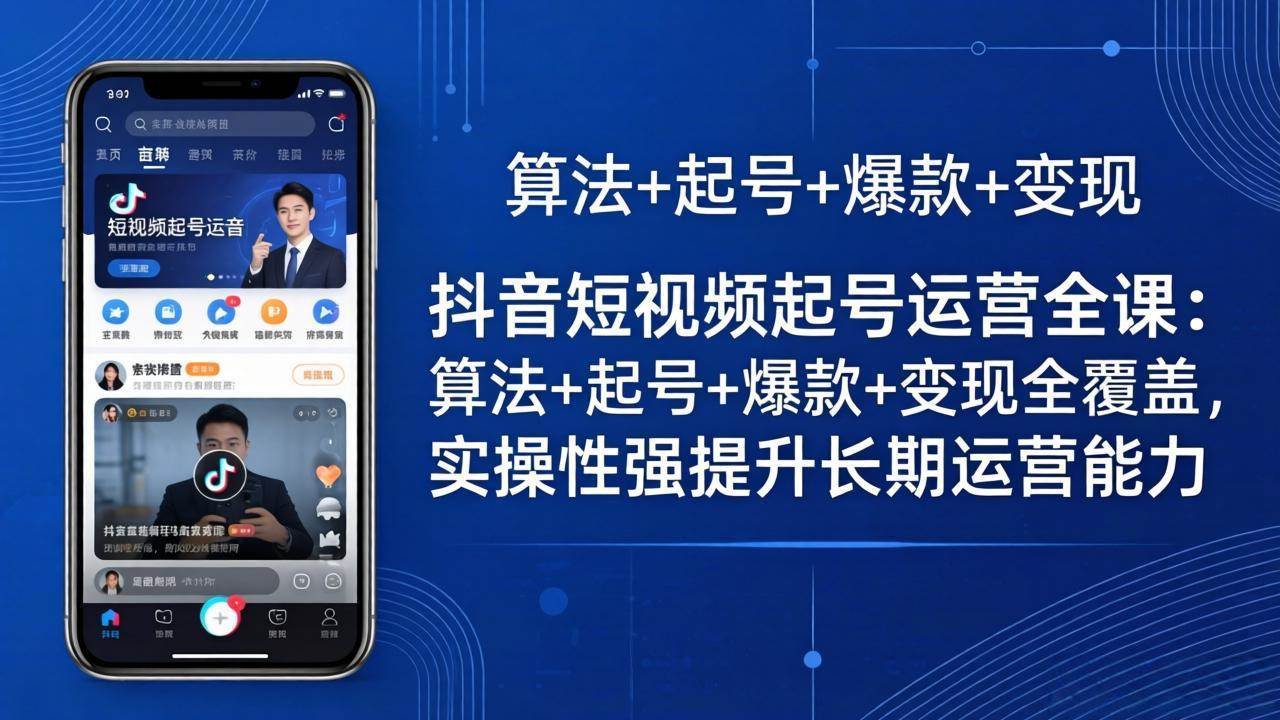 （18071期）抖音短视频起号运营全课：算法+起号+爆款+变现全覆盖，实操性强提升长期运营能力-离锋创库