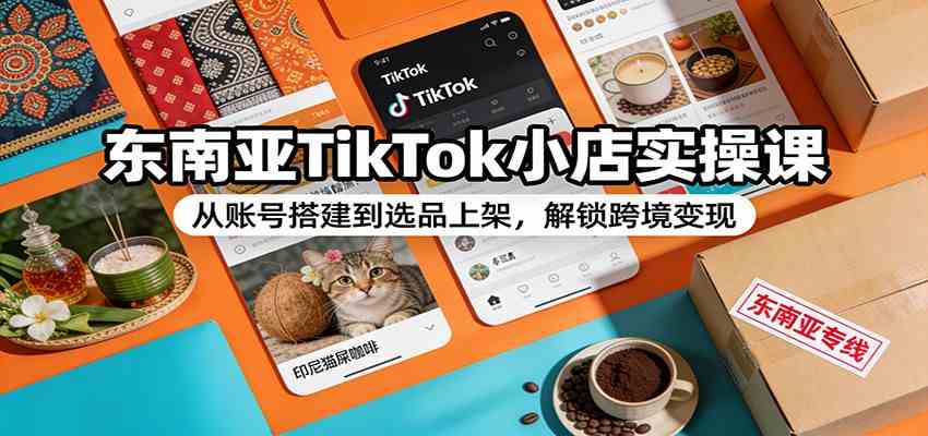东南亚TikTok小店实操课：从账号搭建到选品上架，解锁跨境变现-离锋创库