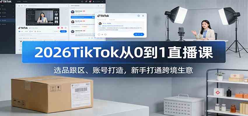 2026TikTok从0到1直播课：选品跟区、账号打造，新手打通跨境生意-离锋创库