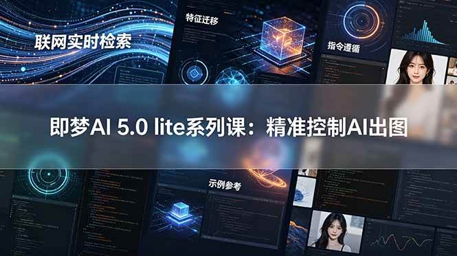 （18962期）即梦AI 5.0 lite实战课：联网实时检索+特征迁移+指令遵循+示例参考，精准控制AI出图-离锋创库