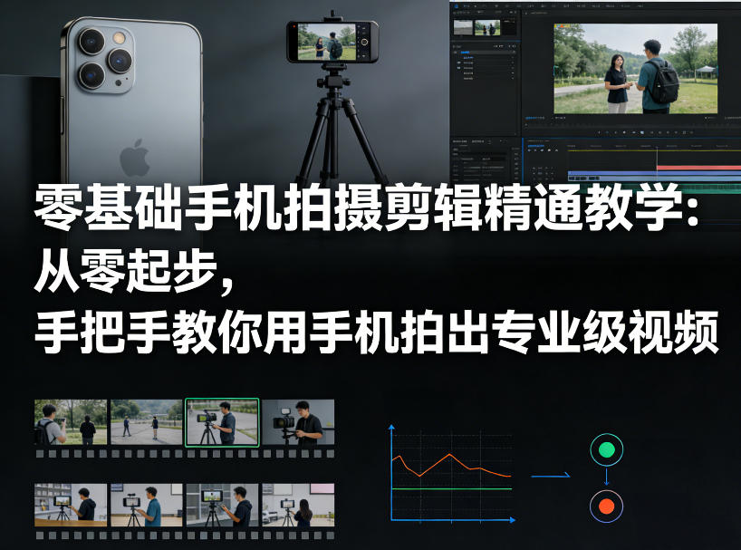 零基础手机拍摄剪辑精通教学：从零起步，手把手教你用手机拍出专业级视频-离锋创库