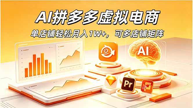 (18987期)AI拼多多虚拟电商,单店铺轻松月入1W+,可多店铺矩阵-离锋创库
