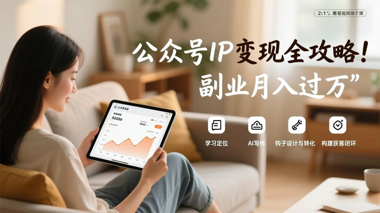 【精】公众号IP变现全攻略,学习定位、AI写作、钩子设计与转化,构建获客闭环,副业月入过万 【精】公众号IP变现全攻略,学习定位、AI写作、钩子设计与转化,构建获客闭环,副业月入过万