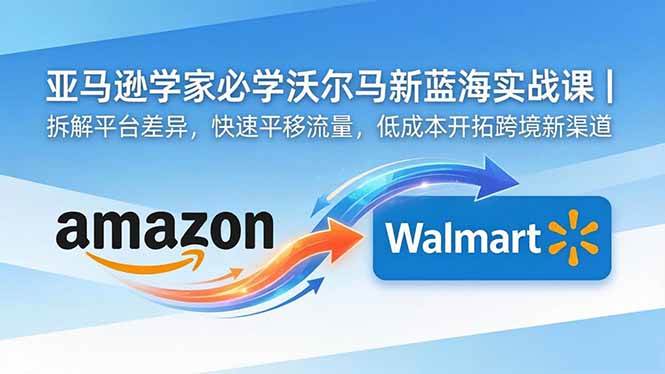 (18635期)亚马逊卖家必学沃尔玛新蓝海实战课|拆解平台差异,快速平移流量,低成本开拓跨境新渠道-离锋创库