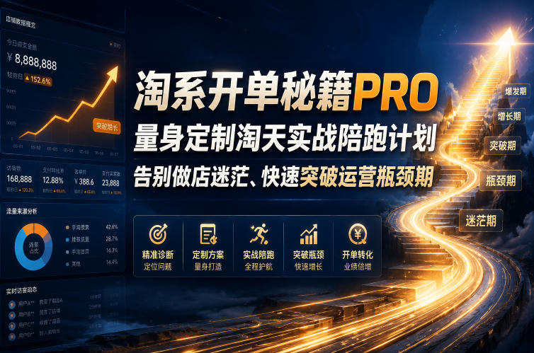 【精】淘系开单秘籍PRO，量身定制淘天实战陪跑计划，告别做店迷茫、快速突破运营瓶颈期（更新260906）-离锋创库