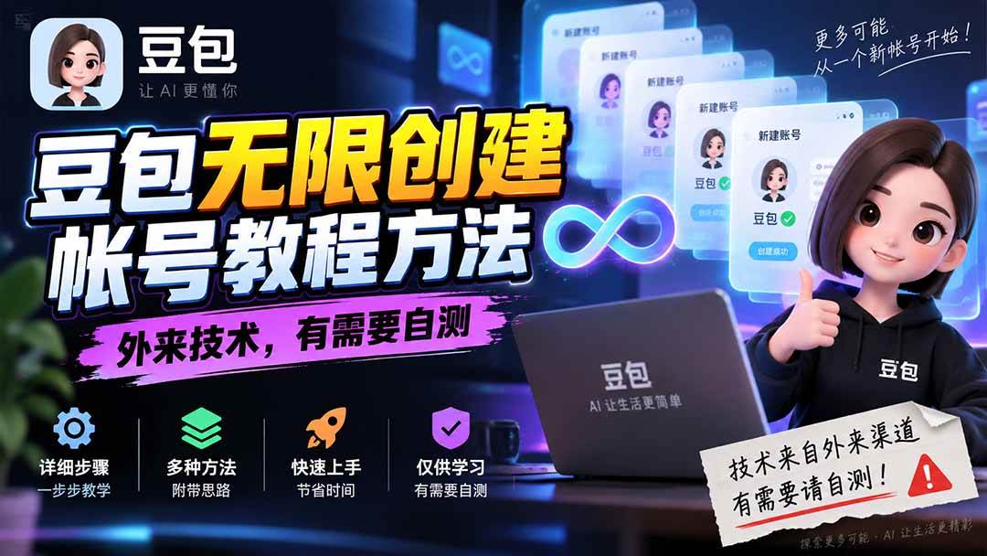 （20550期）豆包无限创建帐号教程方法，外来技术，有需要自测-离锋创库