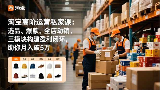 （16865期）淘宝高阶运营私家课：选品、爆款、全店动销，三模块构建盈利闭环，助你月入破5万-离锋创库