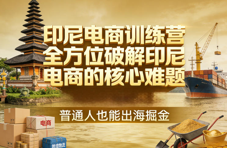 印尼电商训练营，全方位破解印尼电商的核心难题，普通人也能出海掘金-离锋创库