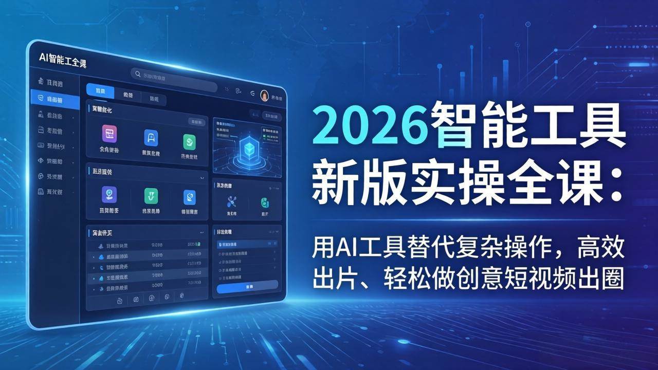 （18005期）2026智能工具新版实操全课：用AI工具替代复杂操作，高效出片、轻松做创意短视频出圈-离锋创库