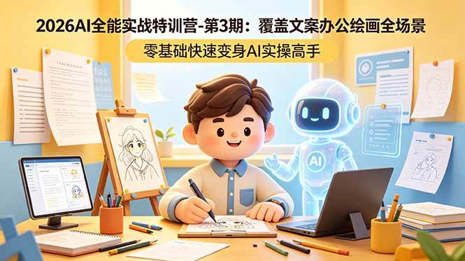 （18572期）2026AI全能实战特训营-第3期：覆盖文案办公绘画全场景 零基础快速变身AI实操高手-离锋创库