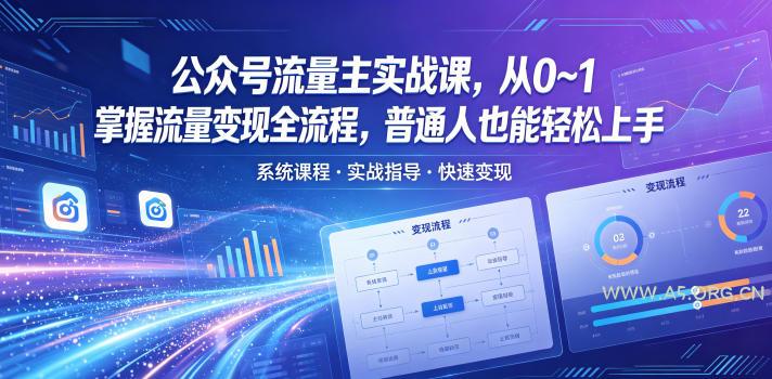 【精】公众号流量主实战课，从0~1掌握流量变现全流程，普通人也能轻松上手-离锋创库