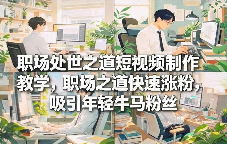职场处世之道短视频制作教学，职场之道快速涨粉，吸引年轻牛马粉丝-离锋创库