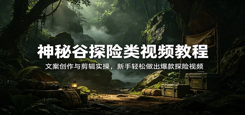 【精】神秘谷探险类视频教程：文案创作与剪辑实操，新手轻松做出爆款探险视频-离锋创库