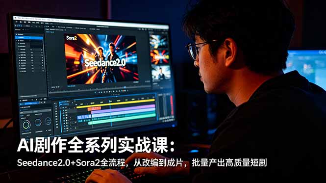 【精】AI剧作全系列实战课：Seedance2.0+Sora2全流程，从改编到成片，批量产出高质量短剧-离锋创库