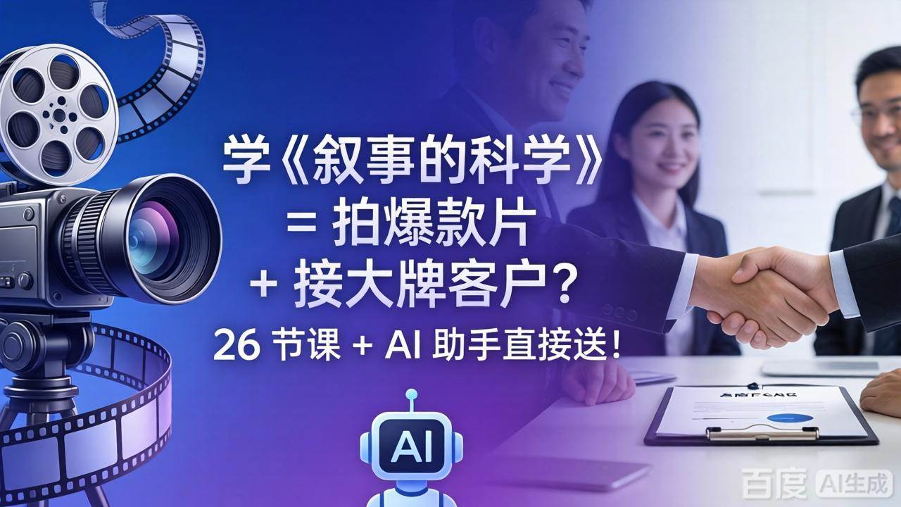 （18302期）学《叙事的科学》= 拍爆款片 + 接大牌客户？26 节课 + AI 助手直接送！-离锋创库