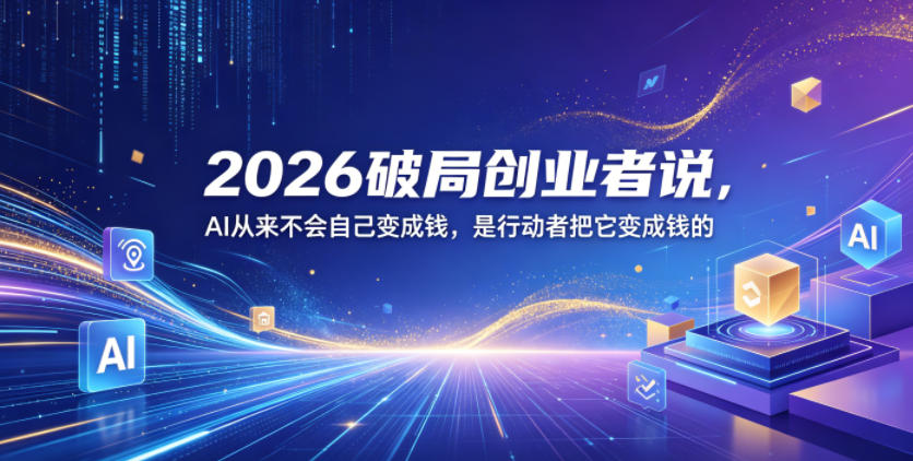 2026破局创业者说，AI从来不会自己变成钱，是行动者把它变成钱的【文档】-离锋创库