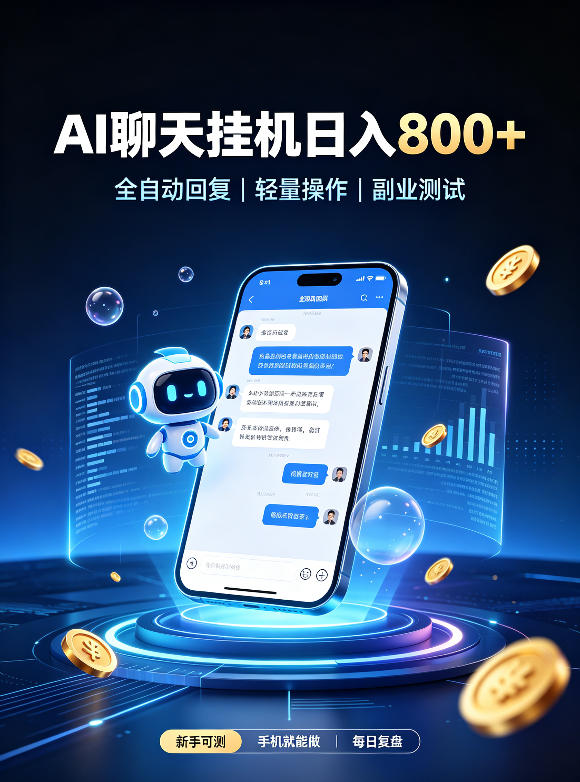 AI聊天挂G项目，日入800+，适用个人副业，工作室矩阵操作，无需真人实时值守【揭秘】-离锋创库