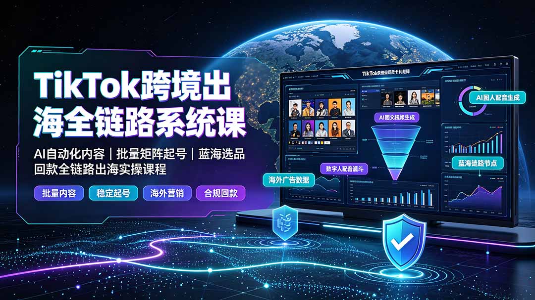 【精】NexTideAl-TikTok 跨境出海全链路系统:从 0 到 1 打造可变现 TikTok 出海闭环 【精】NexTideAl-TikTok 跨境出海全链路系统:从 0 到 1 打造可变现 TikTok 出海闭环