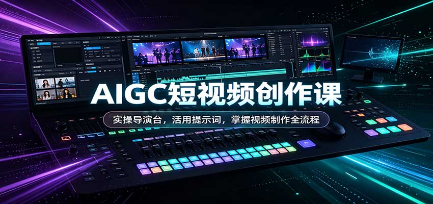 AIGC短视频创作课：实操导演台，活用提示词，掌握视频制作全流程-离锋创库