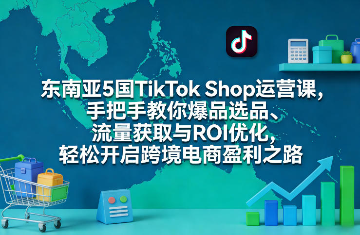 东南亚5国TikTok Shop运营课，手把手教你爆品选品、流量获取与ROI优化，轻松开启跨境电商盈利之路-离锋创库