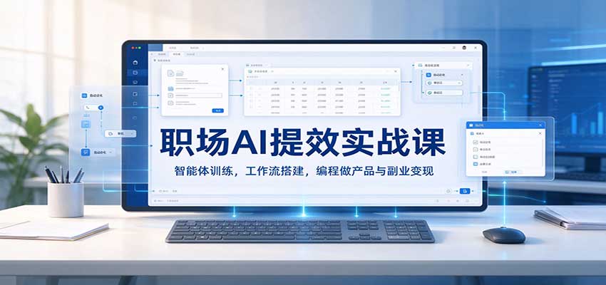 职场AI提效实战课:智能体训练,工作流搭建,编程做产品与副业变现-离锋创库