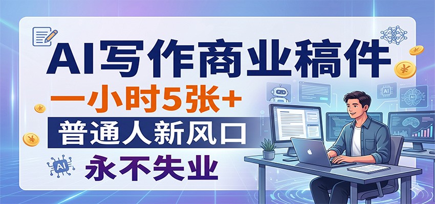 AI写作商业稿件，一小时5张+，普通人新风口，永不失业-离锋创库