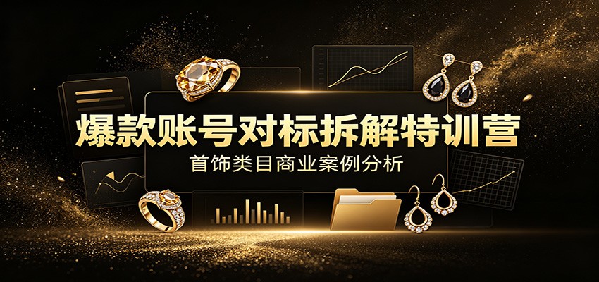爆款账号对标拆解特训营:首饰类目商业案例分析,配套完整资料内容-离锋创库